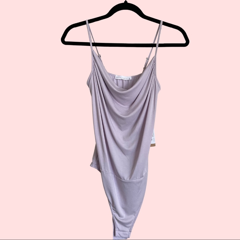 Wasabi Mint | Lavender Cowl Neck Spaghetti Strap Bodysuit Tank Size Medium
